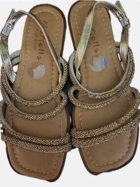 Gold Strappy Women's Sandals